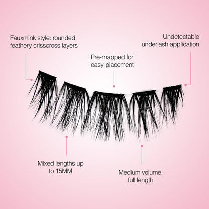 Ardell Press On Lashes Pre-Mapped DIY Clusters Fauxmink Volume 3PK Pre-Glued