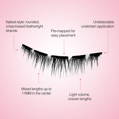 Ardell Press On Lashes Pre-Mapped DIY Lash Clusters - Naked Natural, Pre-Glued Underlash, Reusable False Eyelashes, Eyelash Extensions