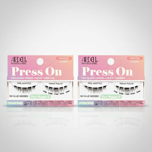 Ardell Press On Lashes Pre-Mapped DIY Lash Clusters - Naked Natural, Pre-Glued Underlash, Reusable False Eyelashes, Eyelash Extensions