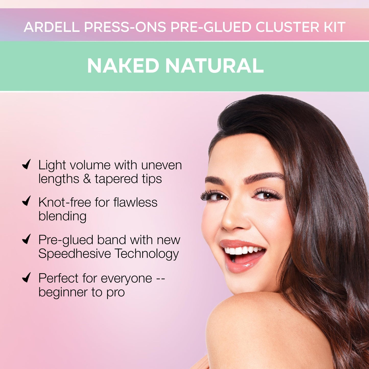 Ardell Naked Press On Underlash Lash Extensions Pre-Glued Natural Clusters 3 Pack