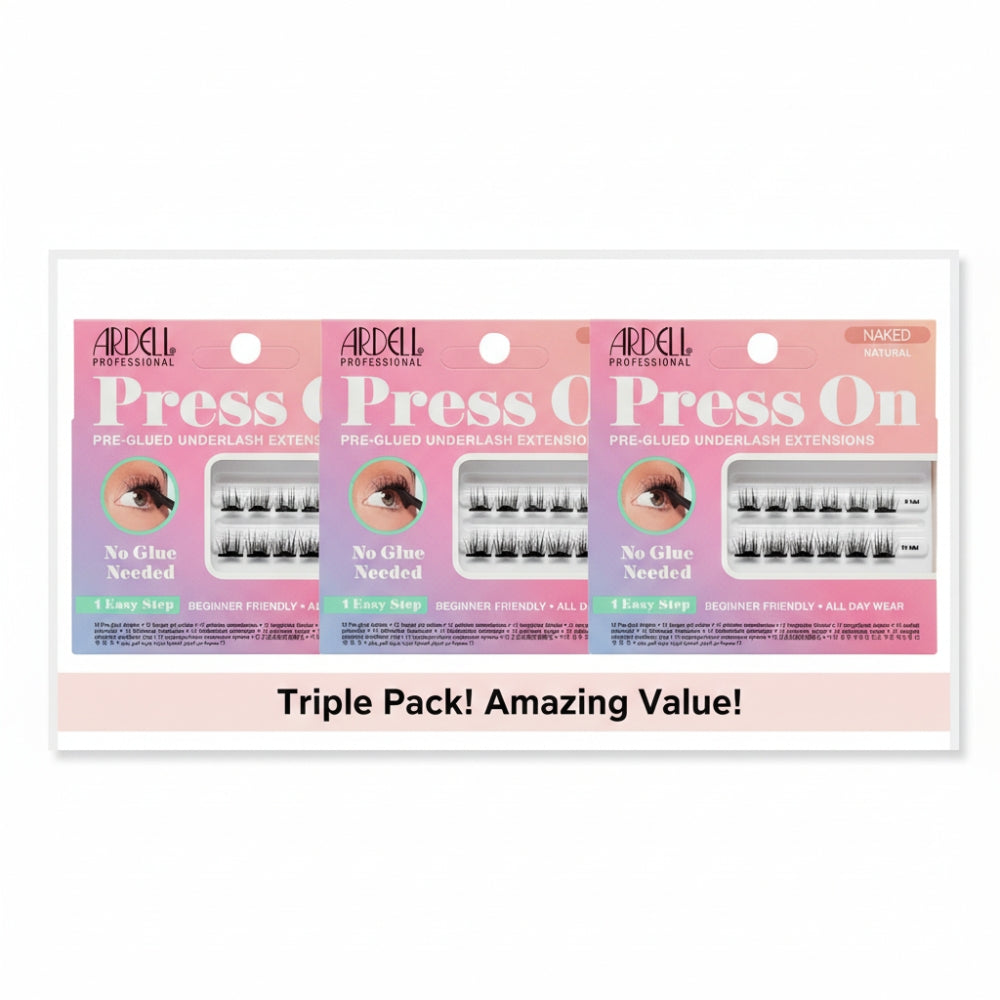 Ardell Naked Press On Underlash Lash Extensions Pre-Glued Natural Clusters 3 Pack