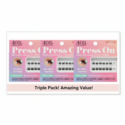 Ardell Naked Press On Underlash Lash Extensions Pre-Glued Natural Clusters 3 Pack