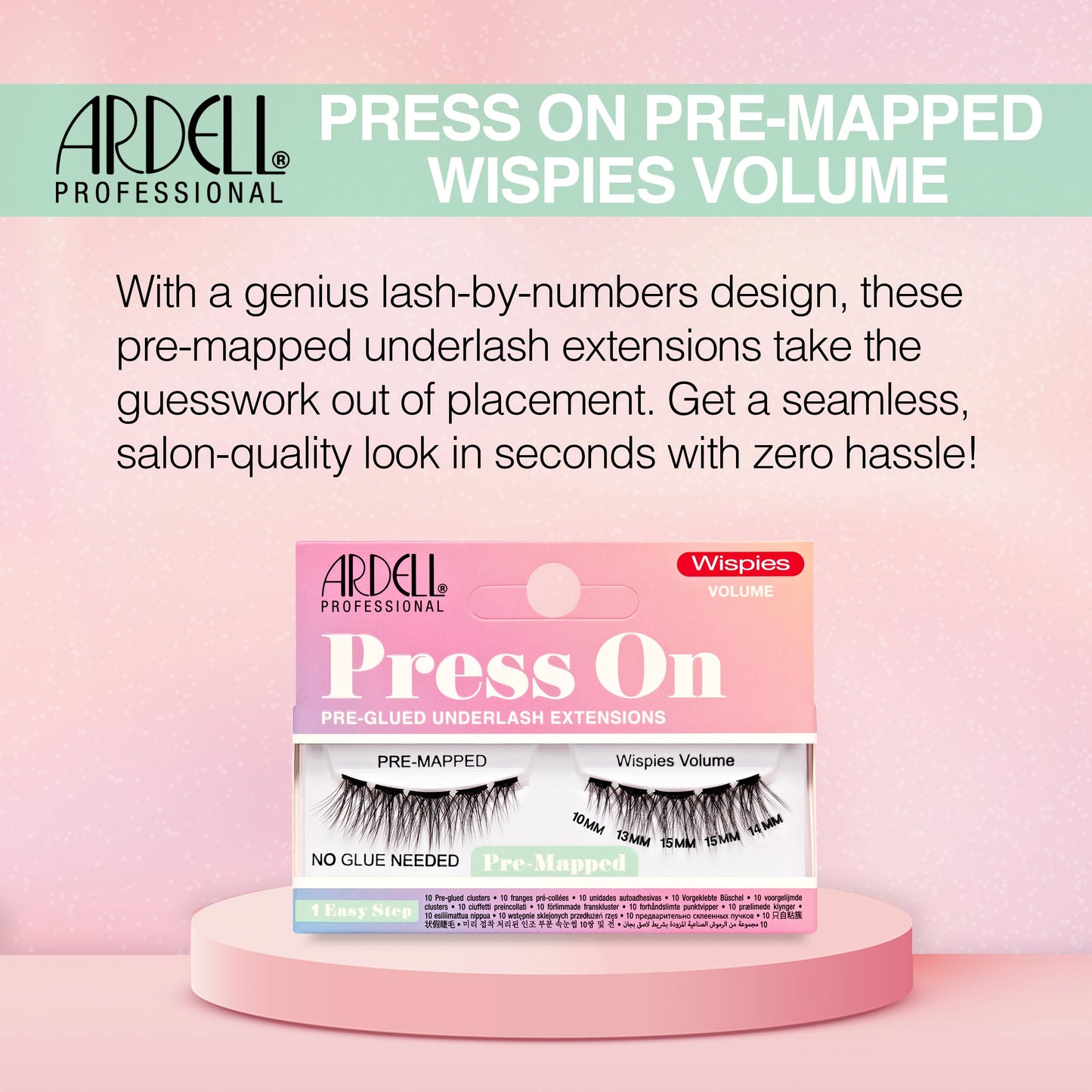 Ardell Press On Lashes Pre-Mapped DIY Lash Clusters - Wispies Volume, Pre-Glued Underlash, Natural Look False Eyelashes, Eyelash Extensions