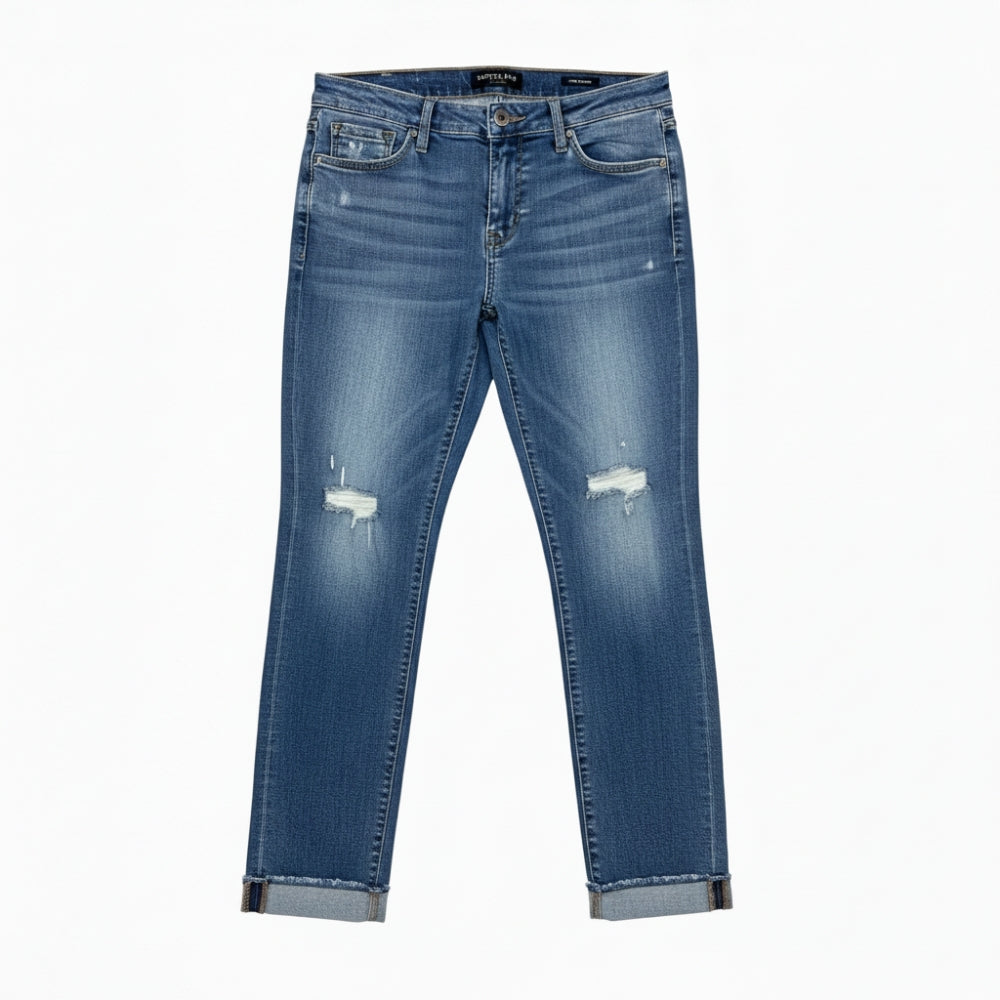 Kenneth Cole Jess Skinny Jeans Size 6 NWT Distressed Medium Wash 10 Rise 27 Ins