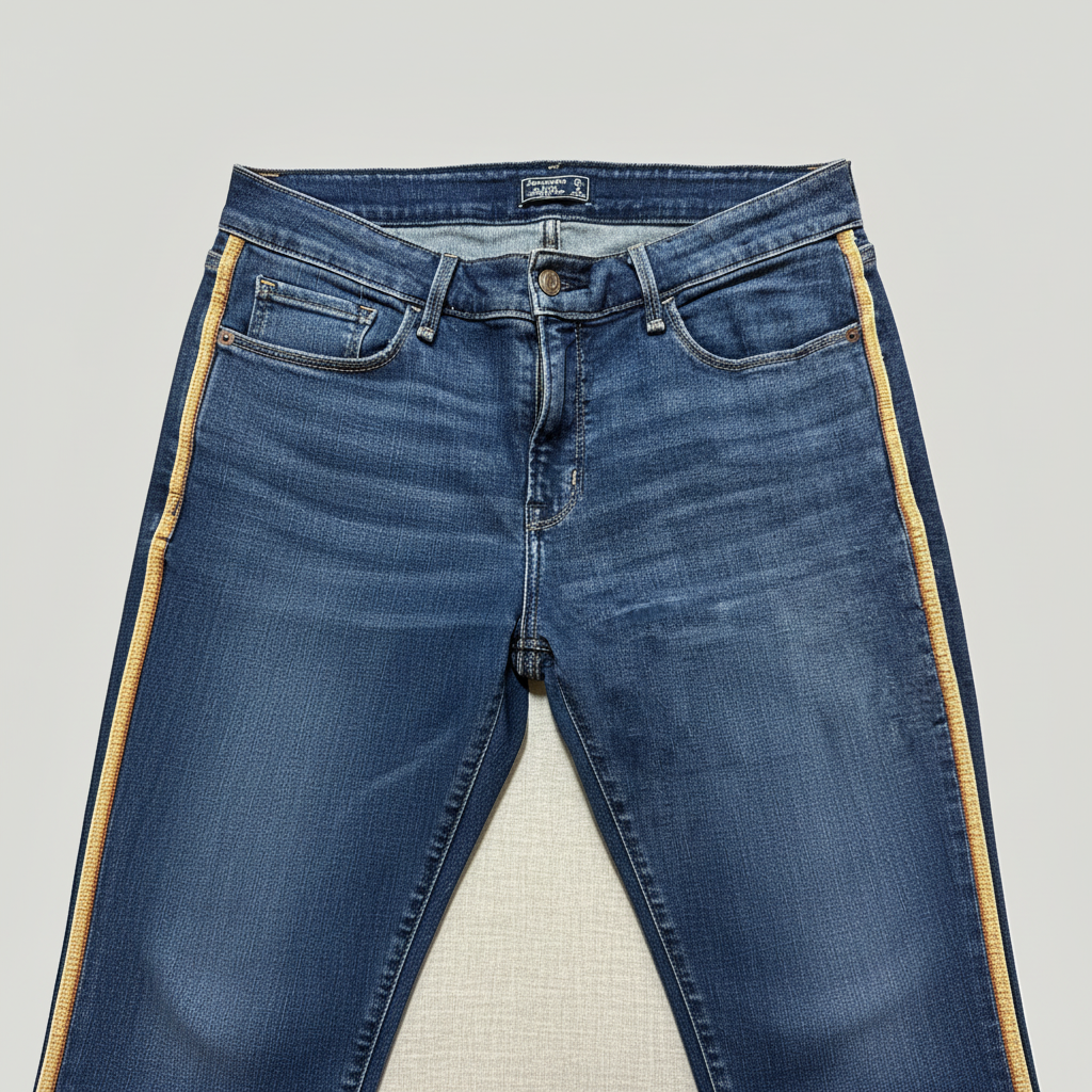 Abercrombie & Fitch Sz 28 High Rise Skinny Jeans Side Stripe Frayed Hem NWOT