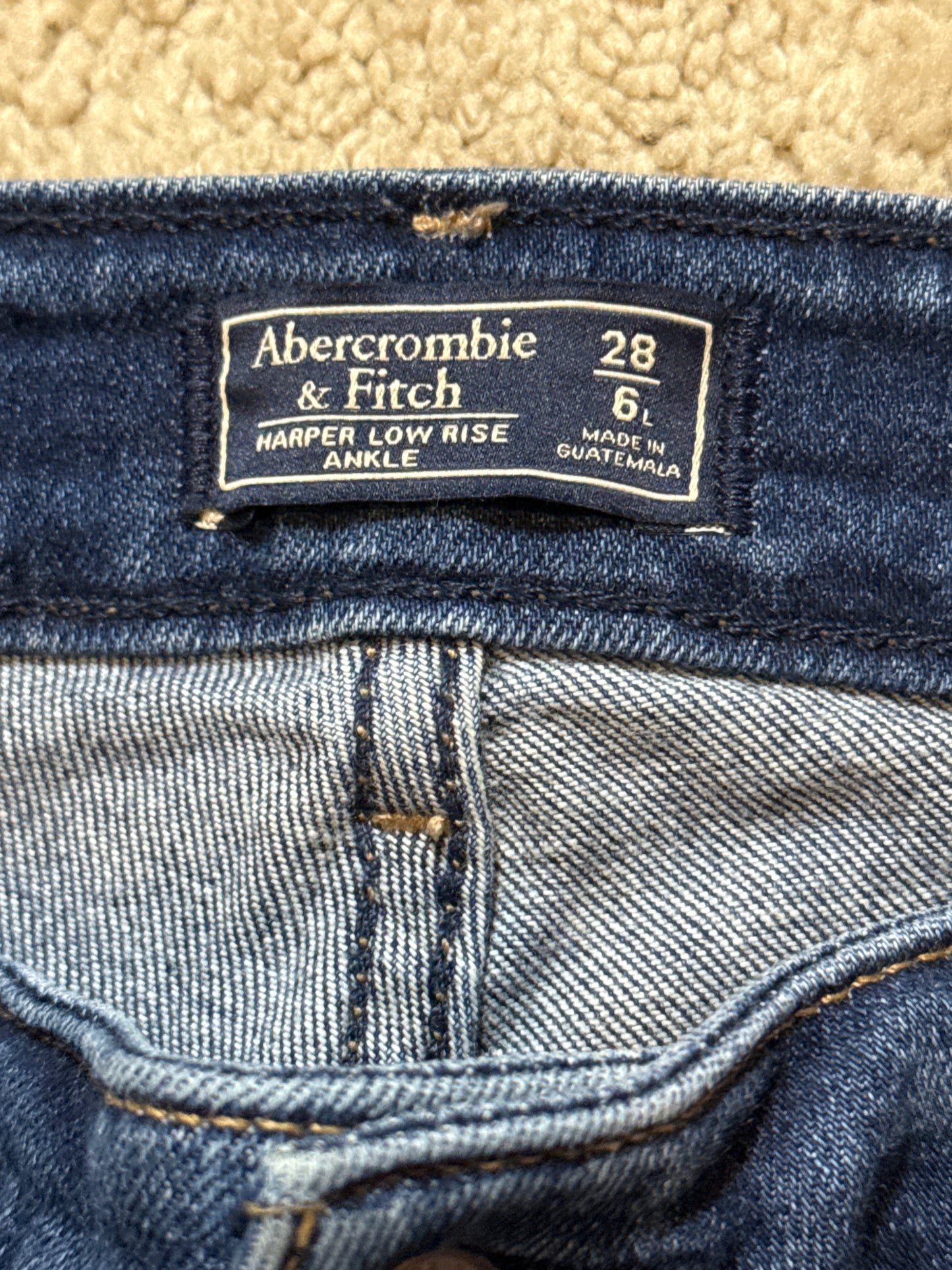 Abercrombie & Fitch Sz 28 High Rise Skinny Jeans Side Stripe Frayed Hem NWOT