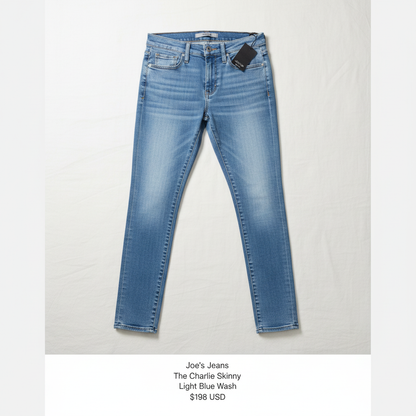 Joe's Jeans The Charlie Skinny High Rise Women's Size 27 Light Blue Wash NWT
