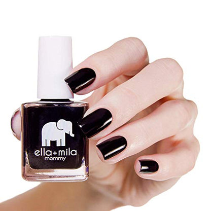 ella+mila Professional Quick Dry Long-Lasting & Chip-Resistant Nail Polish - Mommy Collection Lights Out - 0.45 fl oz