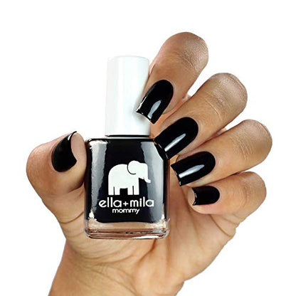 ella+mila Professional Quick Dry Long-Lasting & Chip-Resistant Nail Polish - Mommy Collection Lights Out - 0.45 fl oz