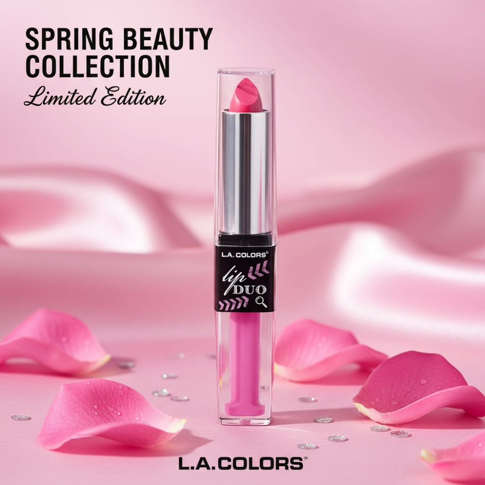 L.A. Colors Lip Duo CLG654 Pink Frenzy Lipstick & High Shine Gloss Brand New