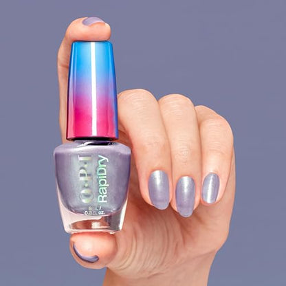 OPI RapiDry Stop, Drop n’ Whoa | Opaque Soft Gray Pearl Quick Dry Nail Polish | Vegan, Smudge Proof, Fast Drying