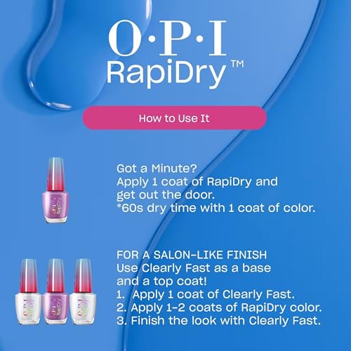 OPI RapiDry Stop, Drop n’ Whoa | Opaque Soft Gray Pearl Quick Dry Nail Polish | Vegan, Smudge Proof, Fast Drying