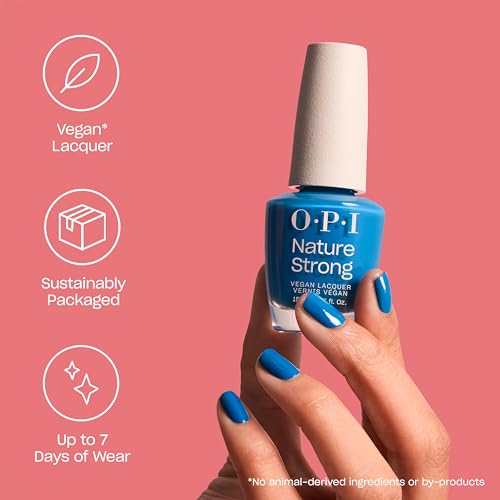 OPI Nature Strong Once and Floral | Opaque Bright Orange Crème Natural Origin Nail Polish | Plant Based, Vegan, Cruelty Free