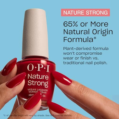 OPI Nature Strong Once and Floral | Opaque Bright Orange Crème Natural Origin Nail Polish | Plant Based, Vegan, Cruelty Free
