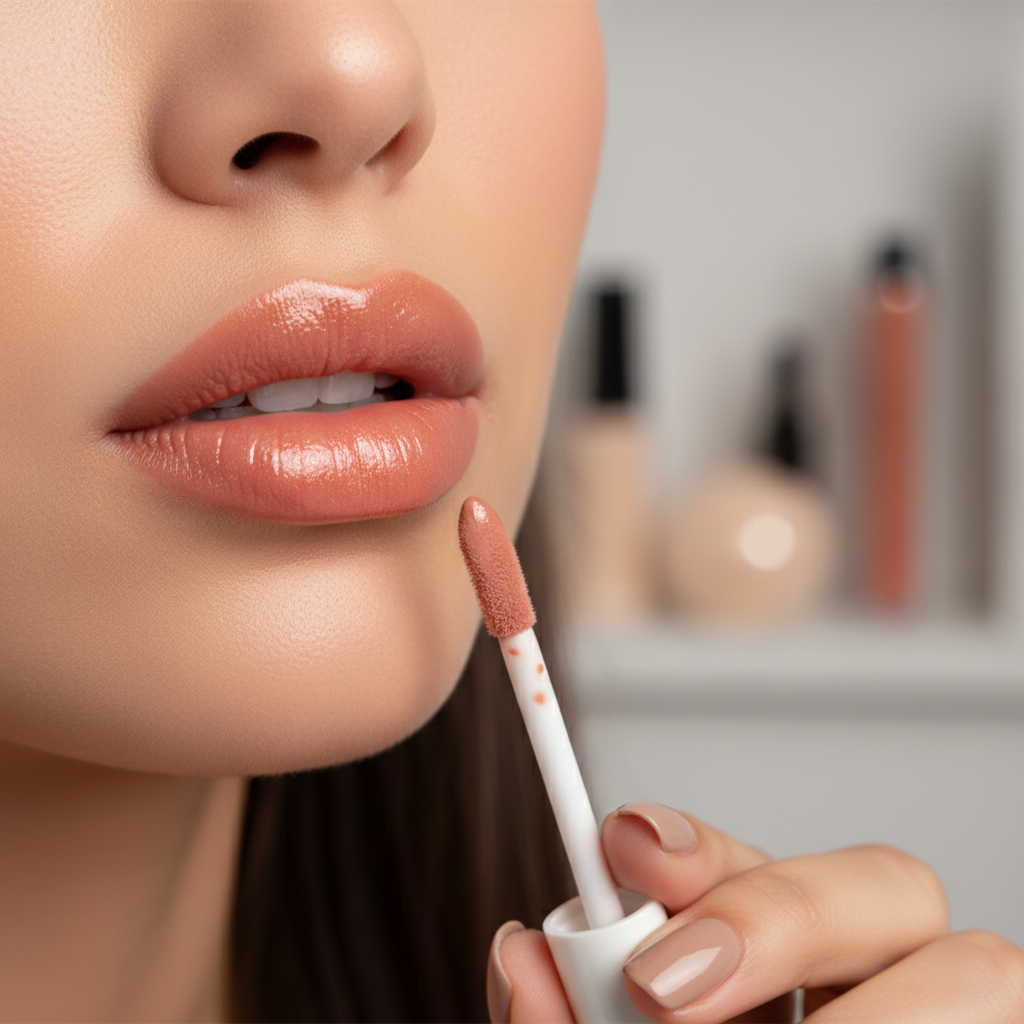 L.A. Colors Lip Plumper CBLP667 Nude Gloss Instant Fuller Looking Lips 0.07 oz