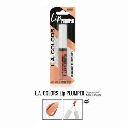 L.A. Colors Lip Plumper CBLP667 Nude Gloss Instant Fuller Looking Lips 0.07 oz