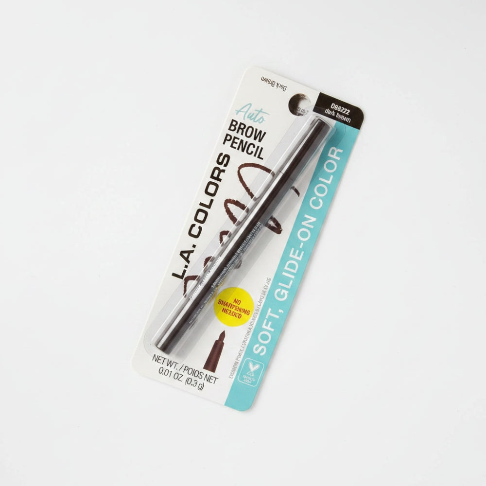 LA Colors Auto Brow Pencil Soft Dark Brown Retractable Eyebrow Makeup 0.01 oz