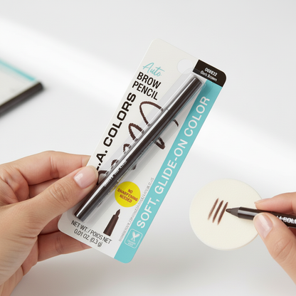LA Colors Auto Brow Pencil Soft Dark Brown Retractable Eyebrow Makeup 0.01 oz