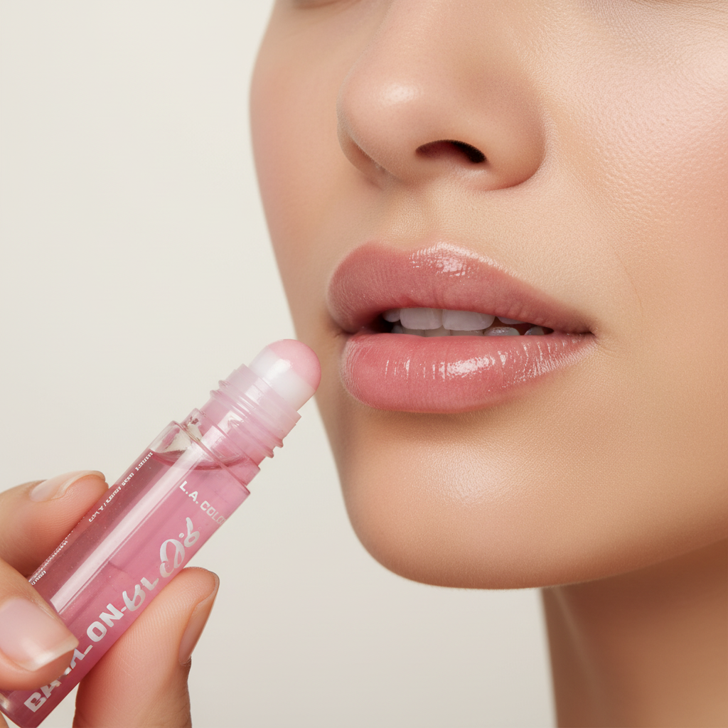 L.A. Colors Roll-On Lip Oil Passion Fruit Sheer Pink Hydrating Lip Gloss 0.21oz