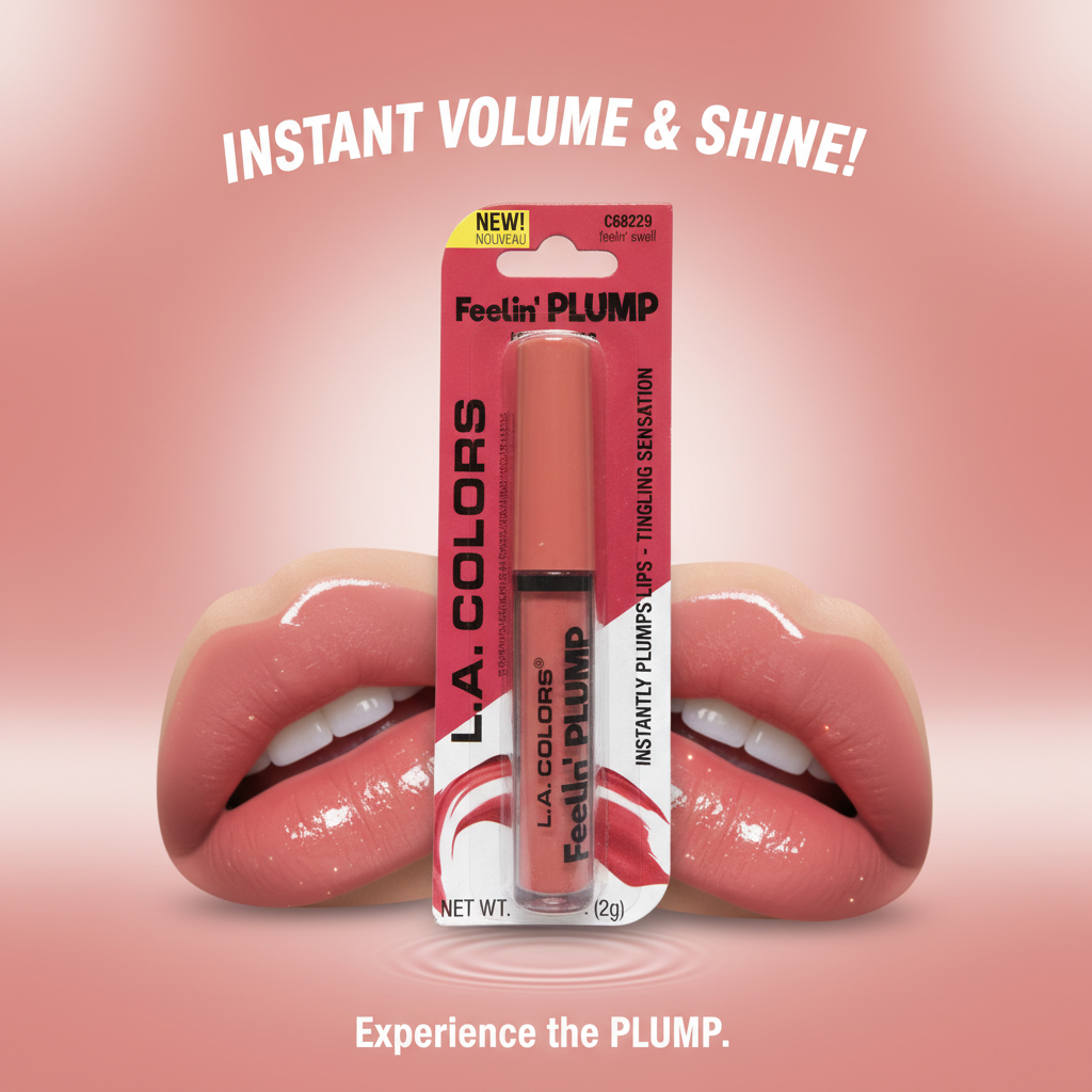 L.A. COLORS Feelin' PLUMP Lip Gloss C68229 Feelin' Swell Tingling Plumper NEW 2g
