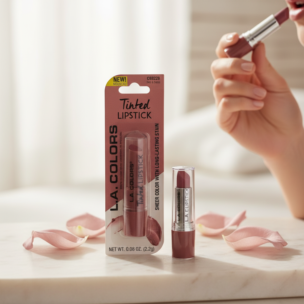 L.A. Colors Tinted Lipstick Like A Boss C68228 Sheer Long-Lasting Stain 0.08oz