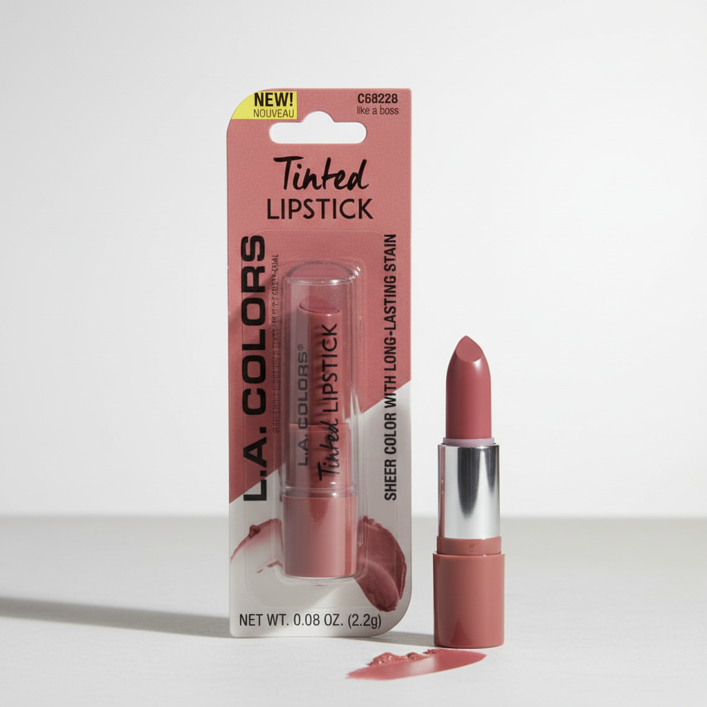 L.A. Colors Tinted Lipstick Like A Boss C68228 Sheer Long-Lasting Stain 0.08oz