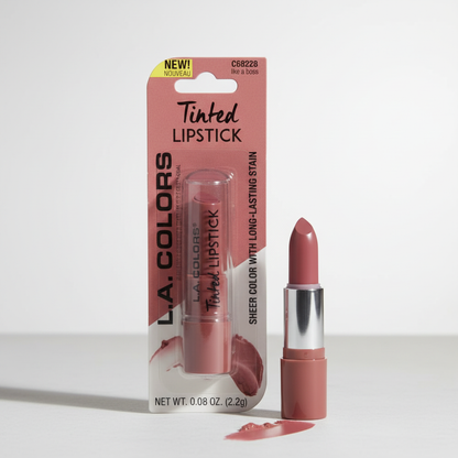 L.A. Colors Tinted Lipstick Like A Boss C68228 Sheer Long-Lasting Stain 0.08oz