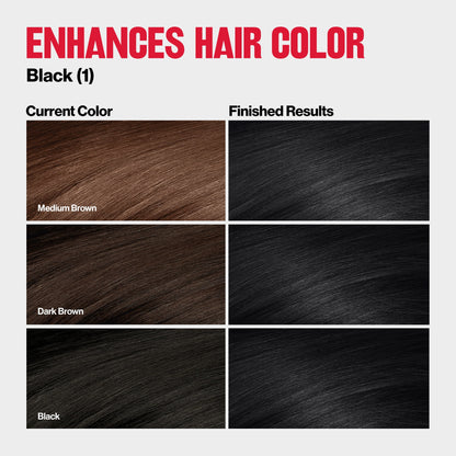 2 Pack Revlon ColorSilk Tone + Gloss + Care Demi-Permanent Hair Color 1 Black