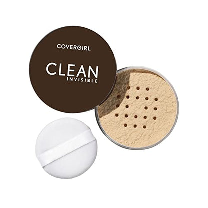 COVERGIRL Clean Invisible Loose Powder - Loose Powder, Setting Powder, Vegan Formula - Translucent Fair, 20g (0.63 oz)