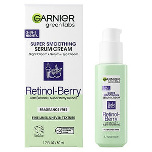 Garnier Green Labs Super Smoothing Retinol Berry Serum Cream, 1.7 fl oz