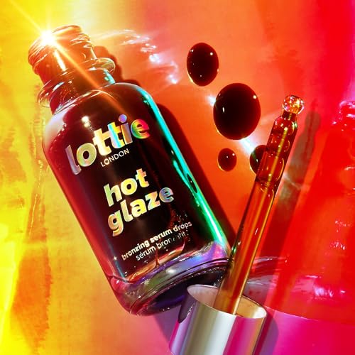 Lottie London Hot Glaze in Bronze Universal Bronzing Drops, Tinted Bronzing Drops, Serum-like Formula Infused with Hyaluronic Acid, Squalane & Niacinamine