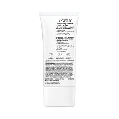 COVERGIRL Clean Fresh Nourishing Skin Tint, Dewy Finish, Tan/ Rich, 1 fl oz (Packaging May Vary)