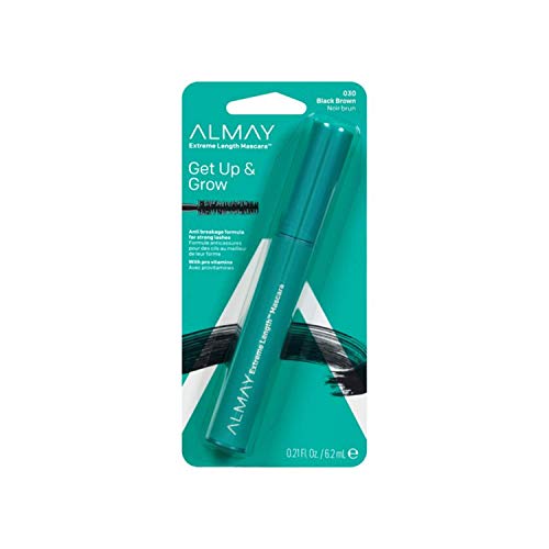 Almay Extreme Length Mascara, Strengthening Anti-Breakage Formula, Hypoallergenic, -Fragrance Free, Ophthalmologist Tested for Sensitive Eyes, 030 Black Brown, 0.21 fl oz