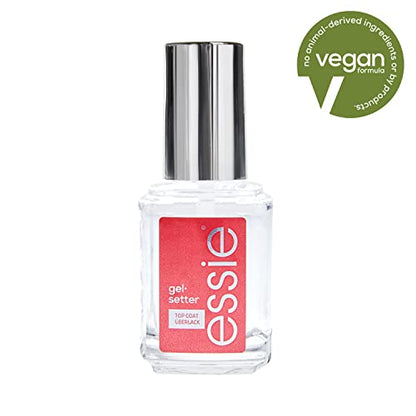 essie Nail Care, 8-Free Vegan, Gel Setter Top Coat, gel-like finish nail polish, 0.46 fl oz