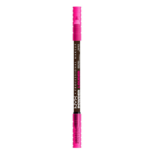 NYX PROFESSIONAL MAKEUP Powder Louder Eyebrow Pencil, Brow Pencil with Buildable Volume For Up To 12HR Wear, Vegan Formula - Brown
