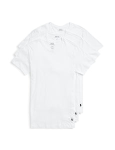 Polo Ralph Lauren Mens Slim Fit Cotton T-Shirt 3-Pack White X-Large