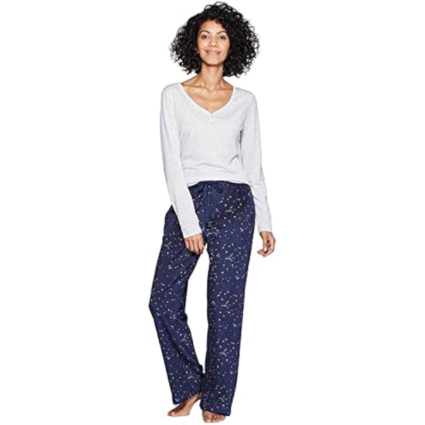 Stars Above Women's Henley Super Soft Sleep Pajama 2 Piece Set