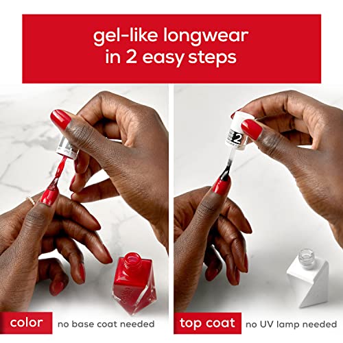 essie Gel Couture 2-Step Longwear Nail Polish, Vi Please, Red Nail Polish, 0.46 fl. oz.