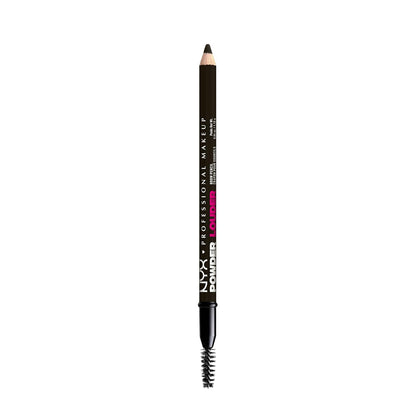 NYX PROFESSIONAL MAKEUP Powder Louder Eyebrow Pencil, Brow Pencil with Buildable Volume For Up To 12HR Wear, Vegan Formula - Black