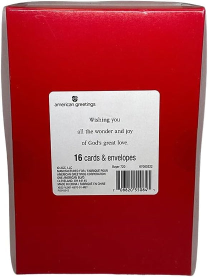 American Greetings Christmas Holiday Cards with Envelopes - 4 3/4" x 7 1/4" - (Angel 2-16 Ct)