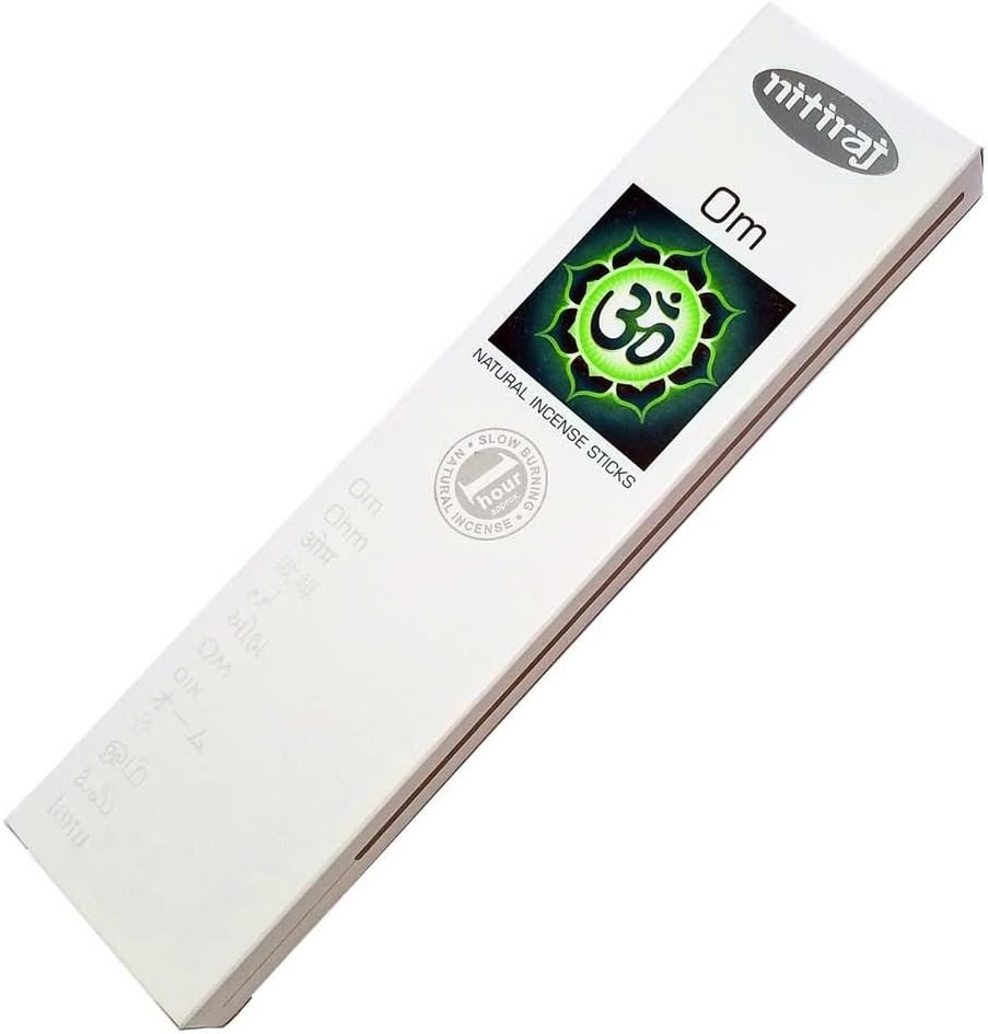 Nitiraj Platinum Natural Incense Sticks Slow Burning 1hr. 2Pack Om