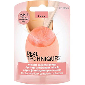 Real Techniques Miracle Mixing Sponge, Makeup Blending Sponge with Silicone Applicator, 1 Count