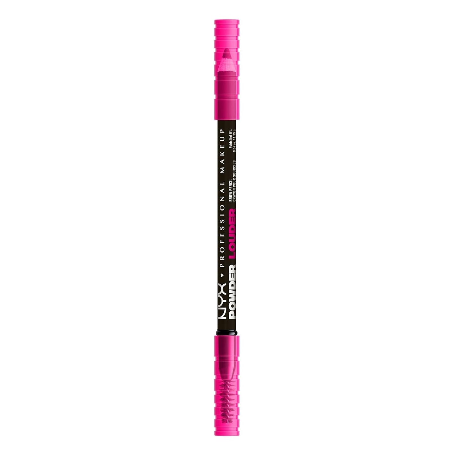 NYX PROFESSIONAL MAKEUP Powder Louder Eyebrow Pencil, Brow Pencil with Buildable Volume For Up To 12HR Wear, Vegan Formula - Black