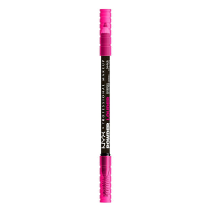 NYX PROFESSIONAL MAKEUP Powder Louder Eyebrow Pencil, Brow Pencil with Buildable Volume For Up To 12HR Wear, Vegan Formula - Black