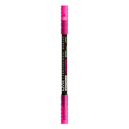 NYX PROFESSIONAL MAKEUP Powder Louder Eyebrow Pencil, Brow Pencil with Buildable Volume For Up To 12HR Wear, Vegan Formula - Black