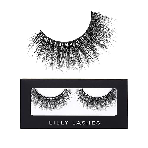 Lilly Lashes Premium Synthetic Lashes Brooklyn | Fake Eyelashes Natural Look | Bold Full Bodied Look | False Lashes | Vegan Strip Lash | Reusable Up to 10 Wears | 15mm