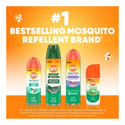 OFF! Backyard FamilyCare Mosquito Repellent I, Bug Spray with drytouch Technology, 6 oz