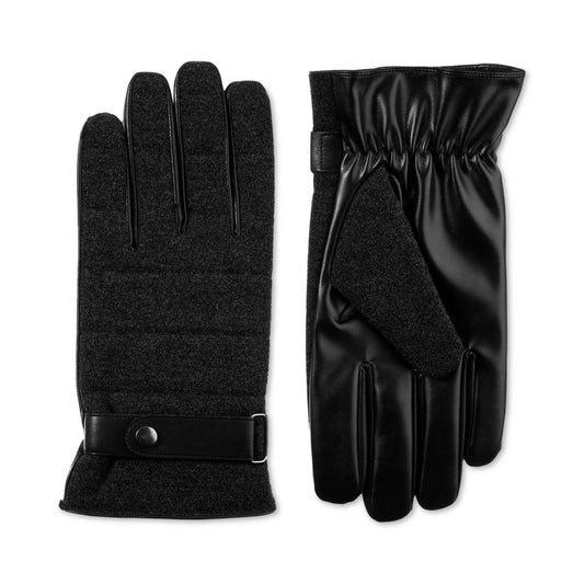 Isotoner Mens Faux Leather Touch Screen Driving Gloves