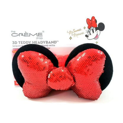 The Crème Shop 1 x Disney 3D Teddy Headyband™ In "Ruby Glitz" + Free Zipper Bag