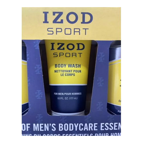 IZOD Sport 3 Pack Body Care, Toe & Nail Clippers, Body Wash and 40g Sponge